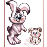 Картинки для детей "Зайчиха и зайчонок"
